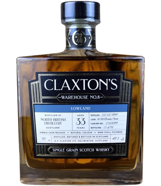 Claxton's Claxton's WH No.8 North British Distillery 33YO 1st Fill Brandy Octave (49,1%)