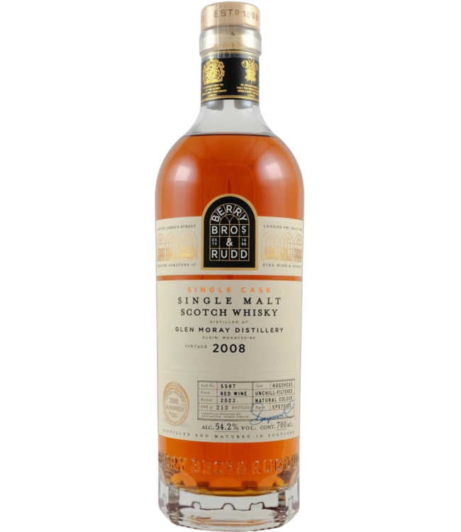 Berry Bros & Rudd Berry Bros & Rudd - Glen Moray 2008 Red Wine Finish 15YO (54,2%)