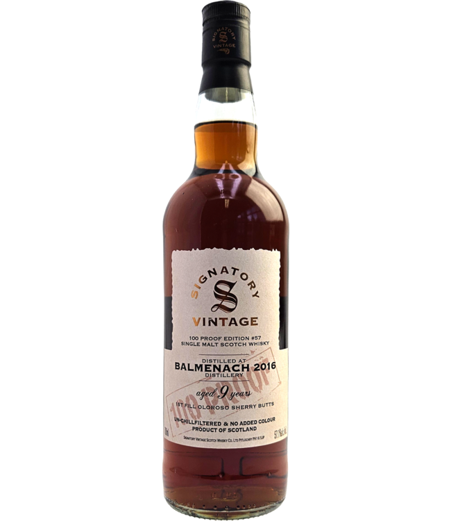 Signatory 100 Proof - 9YO Balmenach 2016 (57,1%)