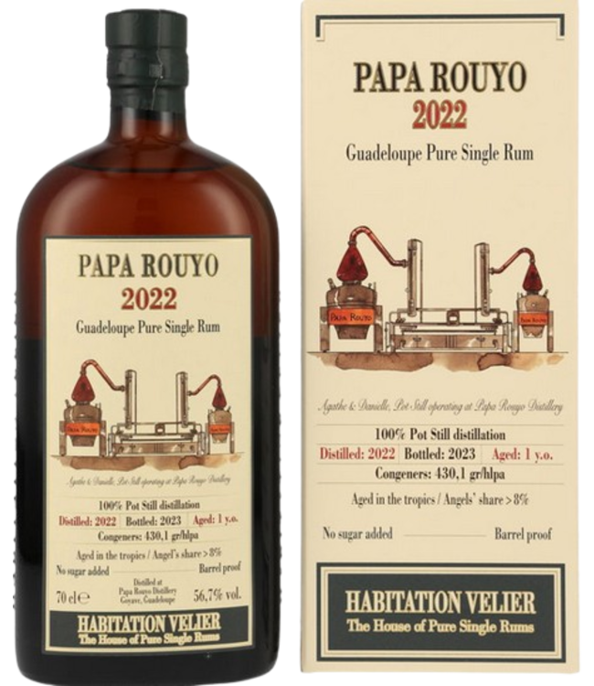 Papa Rouyo Rum 1YO 2022 - Habitation Velier (56,7%)