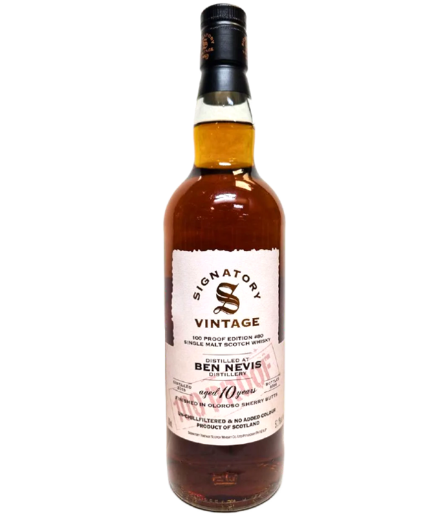 Signatory Ben Nevis 10YO - Oloroso Sherry butt 100proof (57.1%)