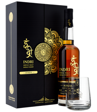 Indri Indri Agneya Single Malt Gift Pack met 2 glazen (46%)
