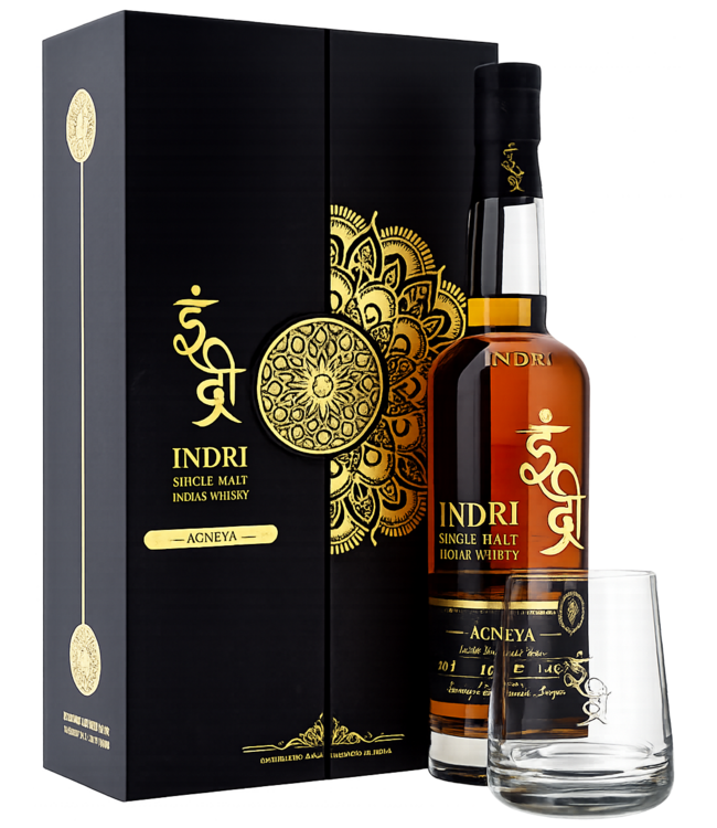 Indri Agneya Single Malt Gift Pack with 2 glasses (46%)
