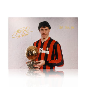 Marco van Basten gesigneerd AC Milan foto - Ballon d'Or