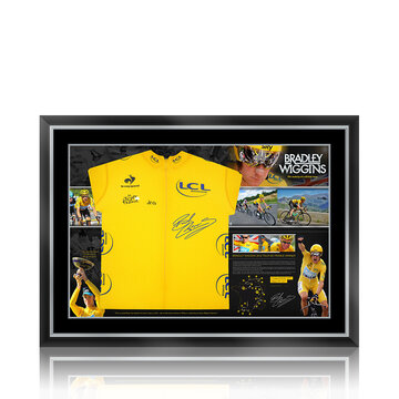 Bradley Wiggins gesigneerd Tour de France gele trui - ingelijst