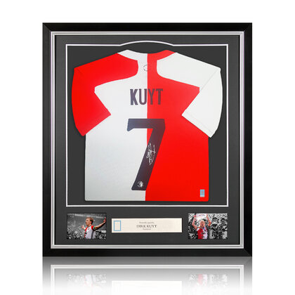 Dirk Kuyt gesigneerd Feyenoord shirt - ingelijst
