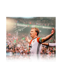 Dirk Kuyt gesigneerd Feyenoord foto landkampioen 2016-17
