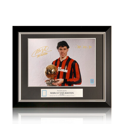 Marco van Basten gesigneerd AC Milan foto - Ballon d'Or - in