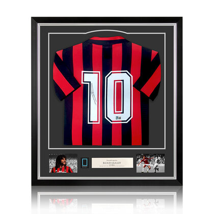 Ruud Gullit gesigneerd AC Milan retro shirt - ingelijst Ruud Gullit gesigneerd AC Milan retro shirt - ingelijst