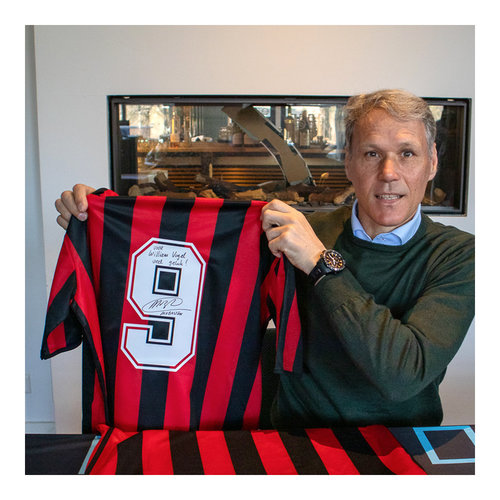 DEDICATIE - Marco van Basten gesigneerd shirt met persoonlijke boodschap