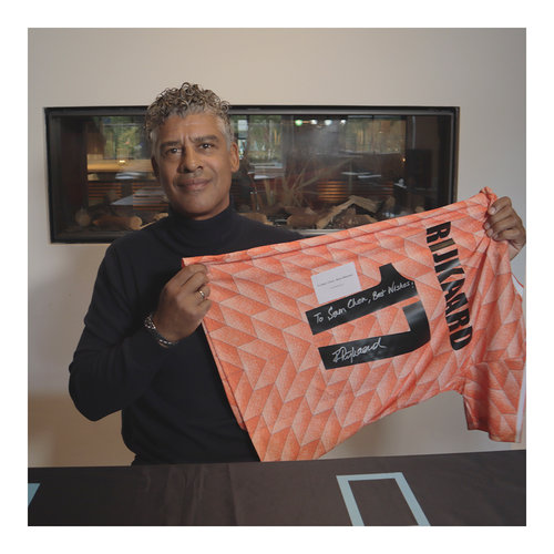 DEDICATIE - Frank Rijkaard gesigneerd shirt met persoonlijke boodschap DEDICATIE - Frank Rijkaard gesigneerd shirt met persoonlijke boodschap