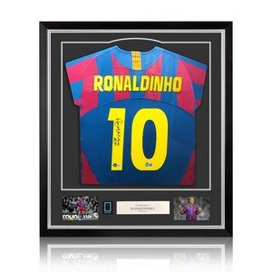 Ronaldinho gesigneerd FC Barcelona shirt 2005-06 - ingelijst
