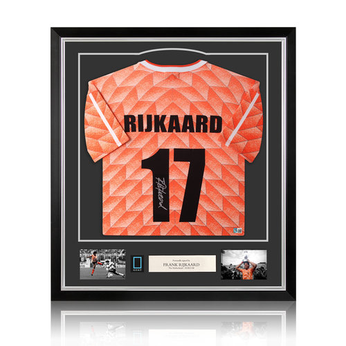 Frank Rijkaard gesigneerd Nederland EK'88 shirt - ingelijst