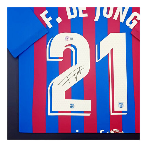 Frenkie de Jong gesigneerd FC Barcelona shirt 2021-22 - ingelijst