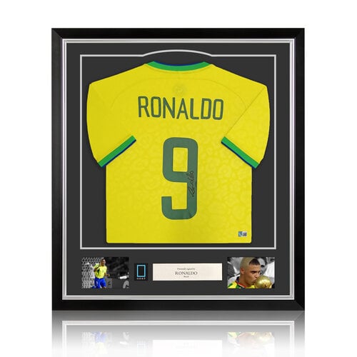 Ronaldo gesigneerd Brazilië shirt 2022-23 - ingelijst