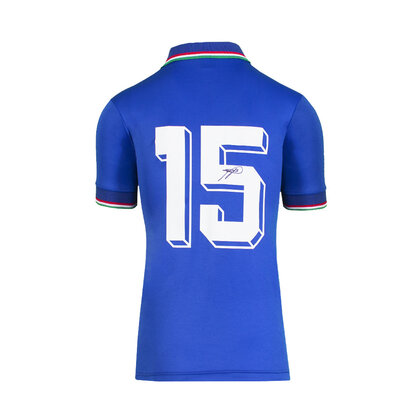 Roberto Baggio gesigneerd Italië retro shirt WK 1990