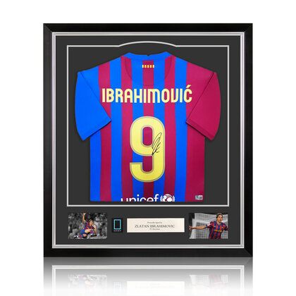 Zlatan Ibrahimović gesigneerd FC Barcelona shirt 2021-22 - ingelijst