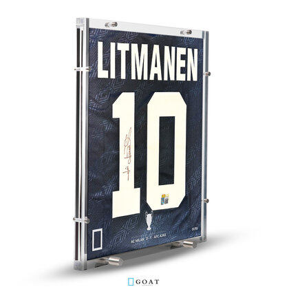 Jari Litmanen gesigneerd 1994-95 Ajax retro uitshirt - SHOWCASE®