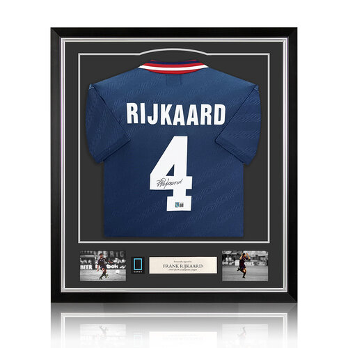 Frank Rijkaard gesigneerd Ajax shirt - ingelijst