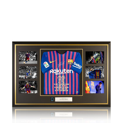 Lionel Messi gesigneerd FC Barcelona shirt 2018-19 - ingelijst