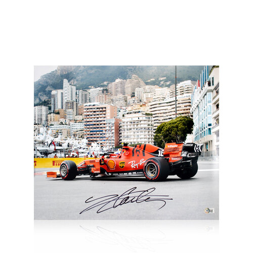 Charles Leclerc gesigneerd F1 Ferrari foto - Rear View