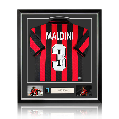 Paolo Maldini gesigneerd AC Milan shirt 1995-96 - ingelijst