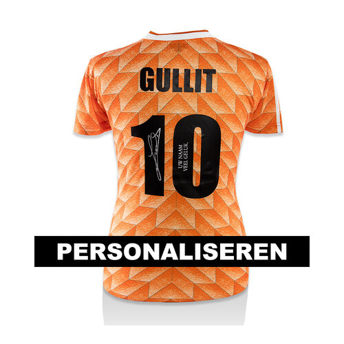 DEDICATIE - Ruud Gullit gesigneerd shirt met persoonlijke boodschap DEDICATIE - Ruud Gullit gesigneerd shirt met persoonlijke boodschap