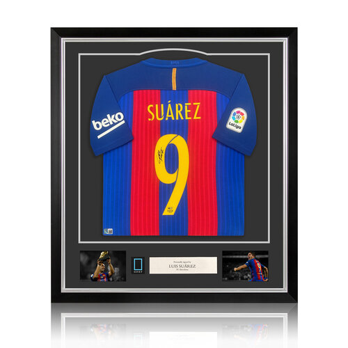 Luis Suarez gesigneerd FC Barcelona shirt 2016-17 - ingelijst