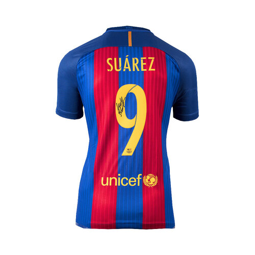 Luis Suarez gesigneerd FC Barcelona shirt 2016-17 - ingelijst