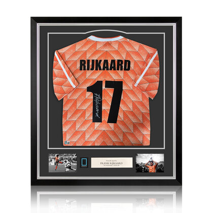 Frank Rijkaard gesigneerd Nederland EK'88 shirt - ingelijst