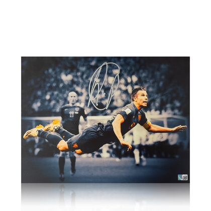 Robin van Persie gesigneerd Nederlands elftal foto -  WK 2014
