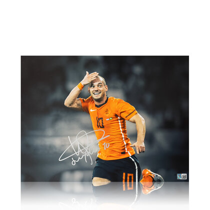Wesley Sneijder gesigneerd Nederlands elftal foto -  WK 2010