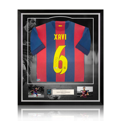 Xavi gesigneerd FC Barcelona shirt 2014-15 - ingelijst