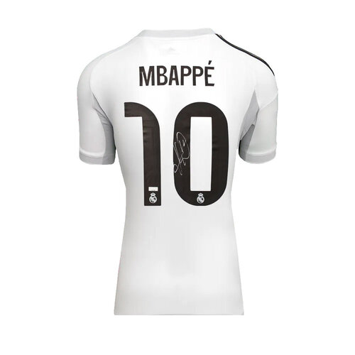 Kylian Mbappe gesigneerd Real Madrid shirt 2025-26