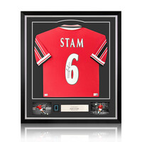 Jaap Stam gesigneerd Manchester United shirt 1999 - ingelijst