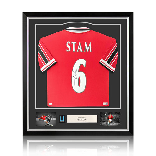 Jaap Stam gesigneerd Manchester United shirt 1999 - ingelijst