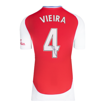 Patrick Vieira gesigneerd Arsenal shirt 2024-25