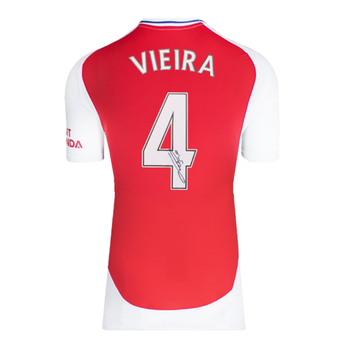 Icons Patrick Vieira gesigneerd Arsenal shirt 2024-25