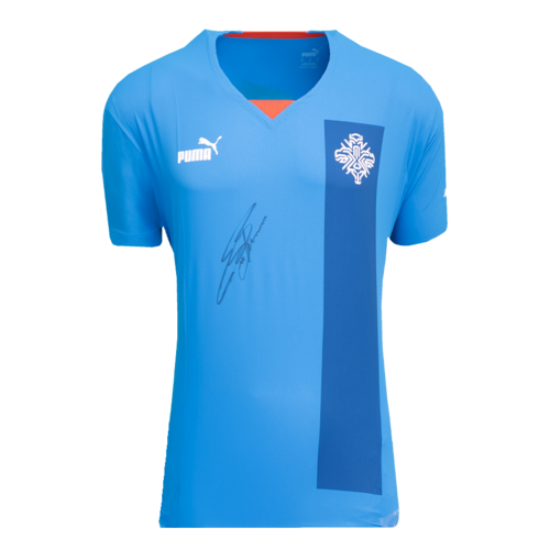 Icons Eidur Gudjohnsen gesigneerd IJsland shirt 2022-23