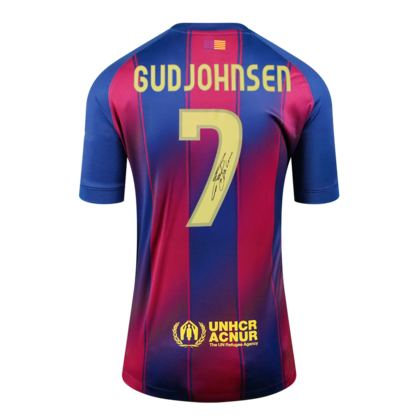 Eidur Gudjohnsen gesigneerd FC Barcelona shirt 2025-26