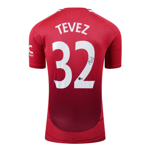 Icons Carlos Tevez gesigneerd Manchester United shirt 2024-25