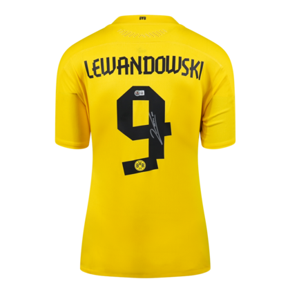 Robert Lewandowski gesigneerd Borussia Dortmund shirt 2020-2