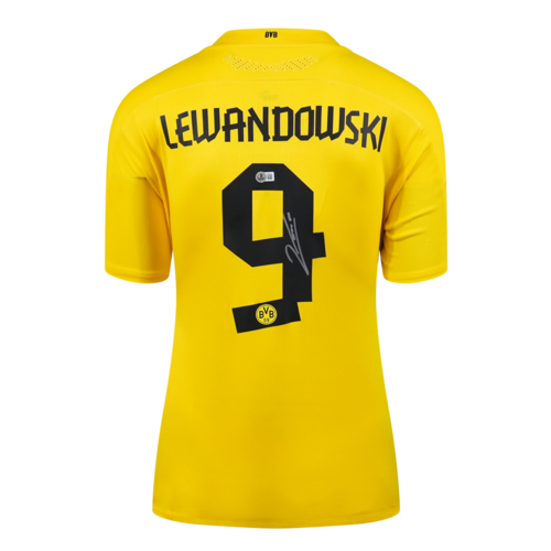 Icons Robert Lewandowski gesigneerd Borussia Dortmund shirt 2020-2