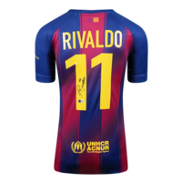 Icons Rivaldo gesigneerd FC Barcelona shirt 2025-26