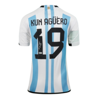 Icons Sergio Aguero gesigneerd Argentinië shirt 2022-23