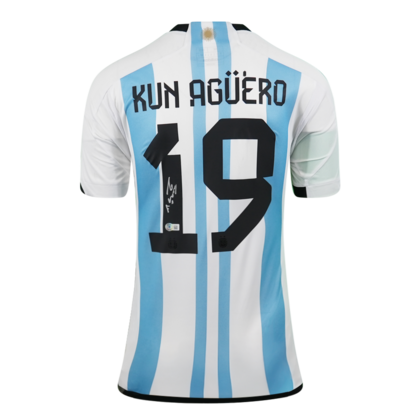 Sergio Aguero gesigneerd Argentinië shirt 2022-23
