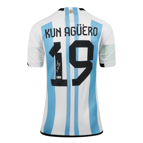 Icons Sergio Aguero gesigneerd Argentinië shirt 2022-23