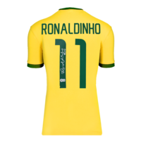 Icons Ronaldinho gesigneerd Brazilië shirt 1970