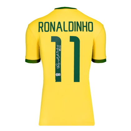 Ronaldinho gesigneerd Brazilië shirt 1970