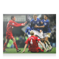 Icons Duncan Ferguson gesigneerde Everton foto